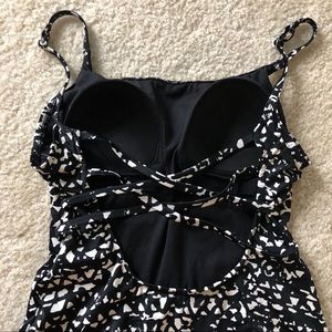 Aqua Green Swim - Black and White One-Piece Bathing Suit Aqua Green Swim - Black and White One-Piece Bathing Suit
